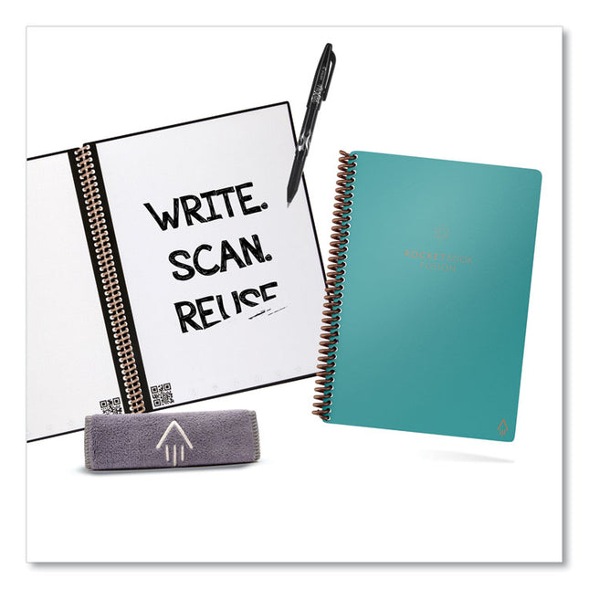 Fusion Smart Notebook, Seven Assorted Page Formats (Set 2), Teal Cover, (21) 8.8 x 6 Sheets
