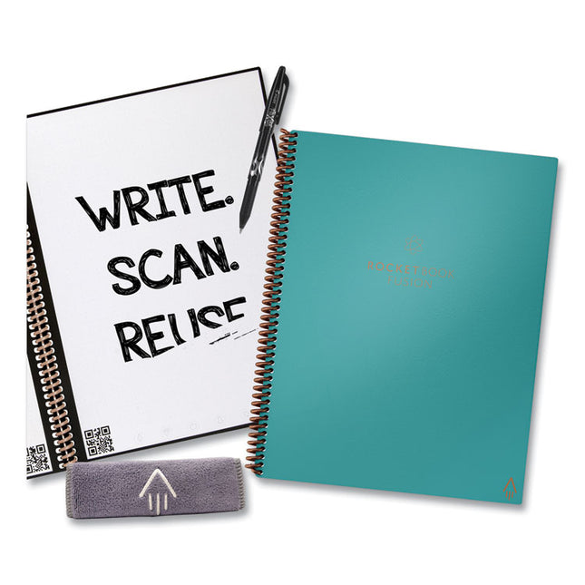Fusion Smart Notebook, Seven Assorted Page Formats (Set 2), Teal Cover, (21) 11 x 8.5 Sheets