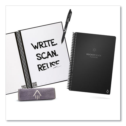 Fusion Smart Notebook, Seven Assorted Page Formats (Set 2), Black Cover, (18) 8.8 x 6 Sheets