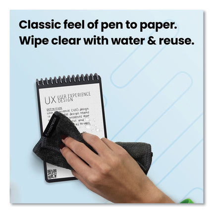 Mini Notepad, Black Cover, Dot Grid Rule, 3.5 x 5.5, Black/White, 24 Sheets