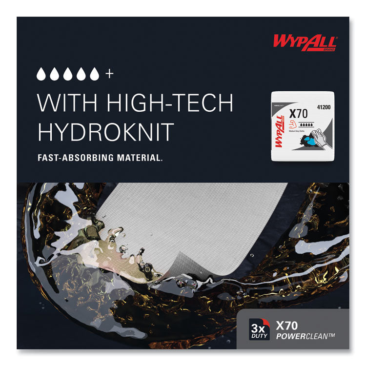 X70 Cloths, 1/4 Fold, 12.5 x 12, White, 76/Pack, 12 Packs/Carton