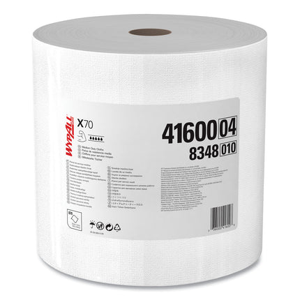X70 Cloths, Jumbo Roll, Perf., 12.4 x 12.2, White, 870 Towels/Roll