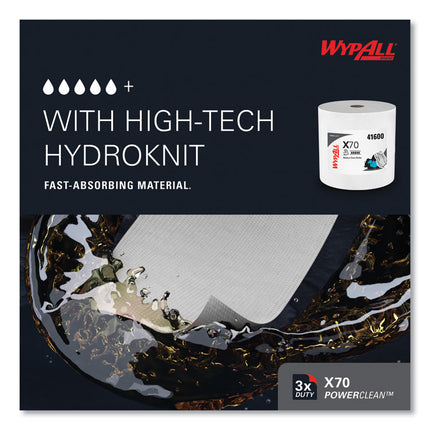 X70 Cloths, Jumbo Roll, Perf., 12.4 x 12.2, White, 870 Towels/Roll