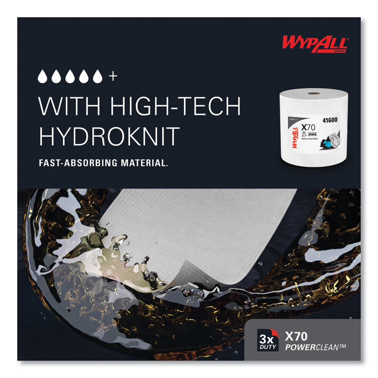 X70 Cloths, Jumbo Roll, Perf., 12.4 x 12.2, White, 870 Towels/Roll