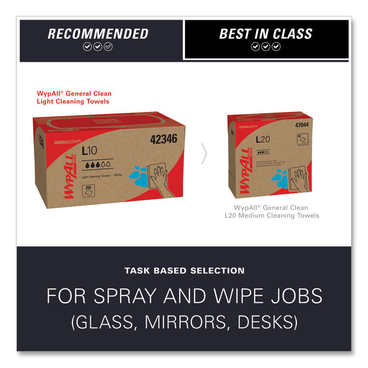 L10 Towels, POP-UP Box, 1-Ply, 10.25 x 9, White, 250/Box, 24 Boxes/Carton