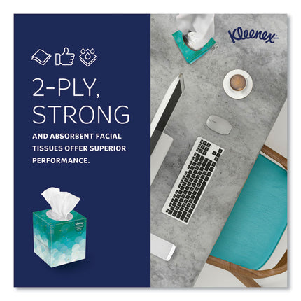 Boutique White Facial Tissue for Business, Pop-Up Box, 2-Ply, 95 Sheets/Box, 6 Boxes/Pack, 6 Packs/Carton
