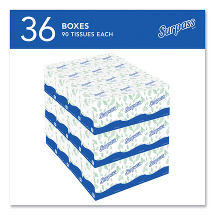Facial Tissue for Business, 2-Ply, White, Pop-Up Box, 90/Box, 36 Boxes/Carton