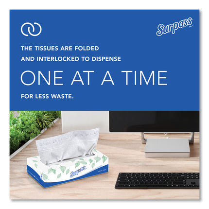 Facial Tissue for Business, 2-Ply, White, Flat Box, 100 Sheets/Box, 30 Boxes/Carton