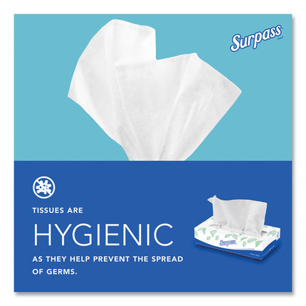 Facial Tissue for Business, 2-Ply, White, Flat Box, 100 Sheets/Box, 30 Boxes/Carton