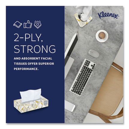 White Facial Tissue for Business, 2-Ply, White, Pop-Up Box, 125 Sheets/Box, 48 Boxes/Carton