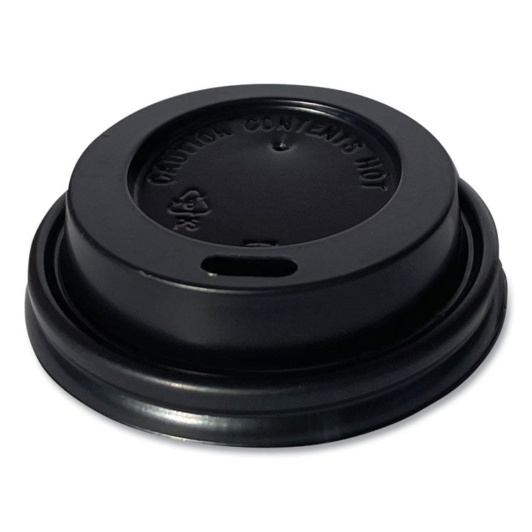 Hot Cup Lids, Fits 4 oz Hot Cups, Plastic, Black, 1,000/Carton