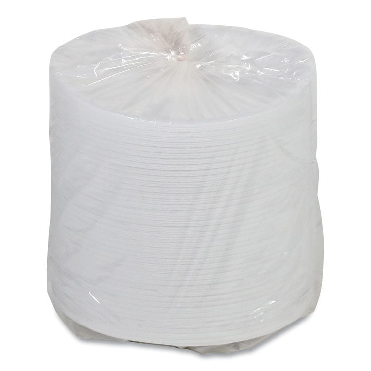 Placesetter Satin Non-Laminated Foam Dinnerware, Plate, 9" dia, White, 125/Pack, 4 Packs/Carton