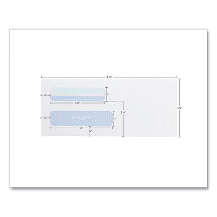 Double Window Redi-Seal Security-Tinted Envelope, #8 5/8, Commercial Flap, Redi-Seal Closure, 3.63 X 8.63, White, 500/box