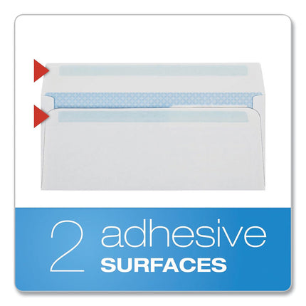 Double Window Redi-Seal Security-Tinted Envelope, #10, Commercial Flap, Redi-Seal Adhesive Closure, 4.13 x 9.5, White, 500/BX