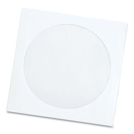 CD/DVD Sleeves, 1 Disc Capacity, White, 100/Box