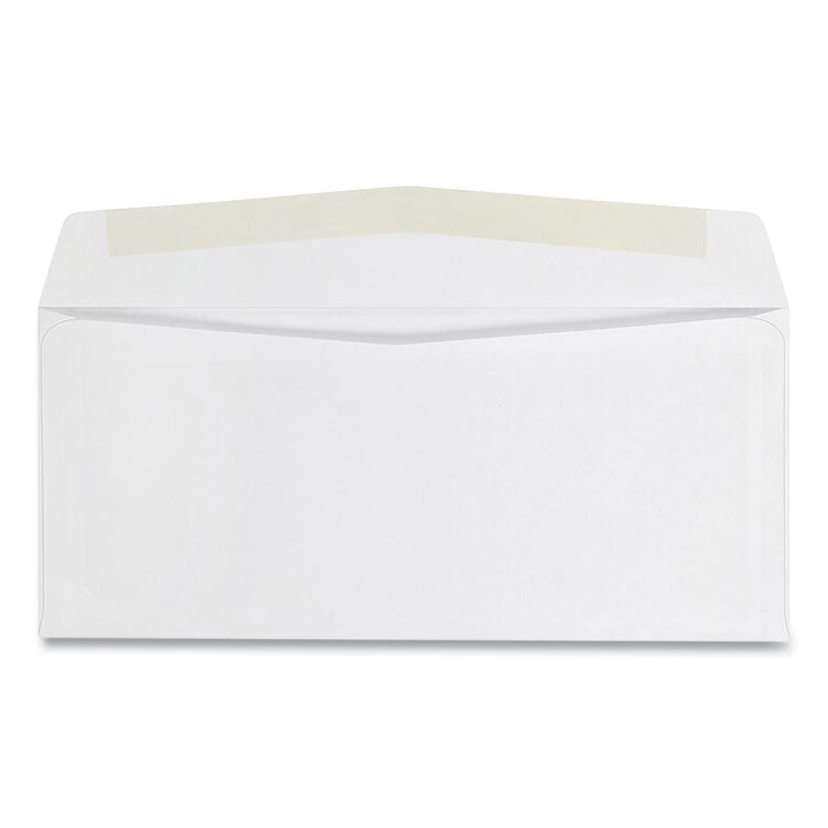 Business Envelope, #10, Commercial Flap, Side Seam, Gummed Closure, 24 lb Bond Weight Paper, 4.13 x 9.5, White, 500/Box