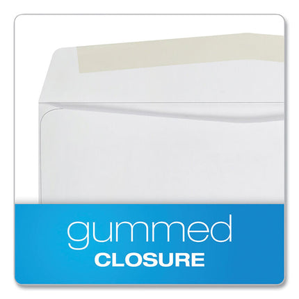 Business Envelope, #10, Commercial Flap, Side Seam, Gummed Closure, 24 lb Bond Weight Paper, 4.13 x 9.5, White, 500/Box