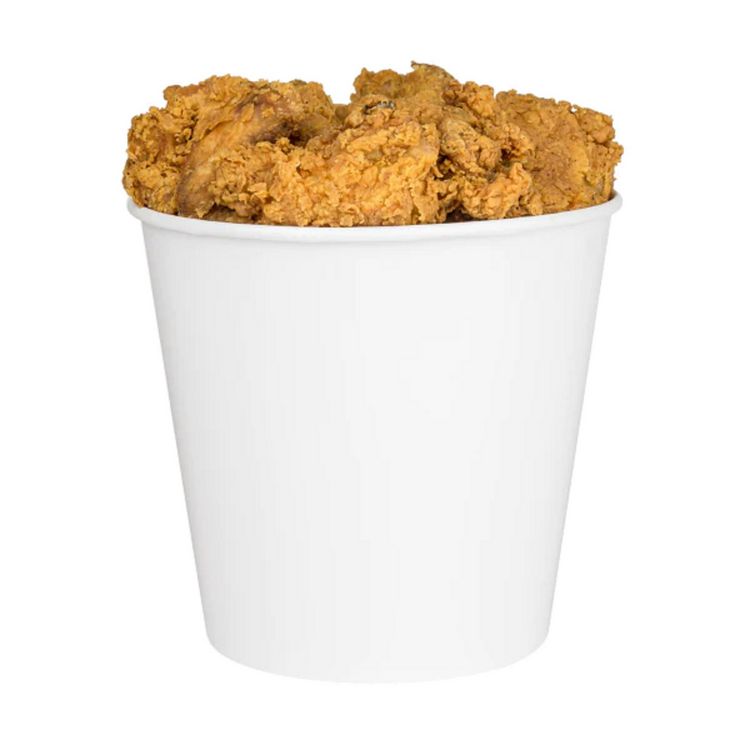 Food Bucket, 170 oz, 8.9" Diameter x 8.36" h, White, Paper, 150/Carton