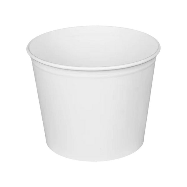 Food Bucket, 85 oz, 7.36" Diameter x 6" h, White, Paper, 180/Carton