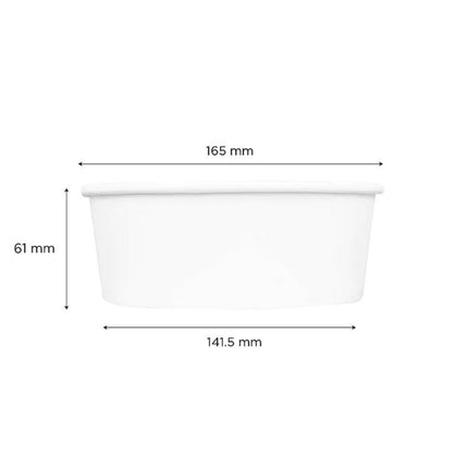 Food Bucket, 32 oz, 6.5" Diameter x 2.4" h, White, Paper, 360/Carton
