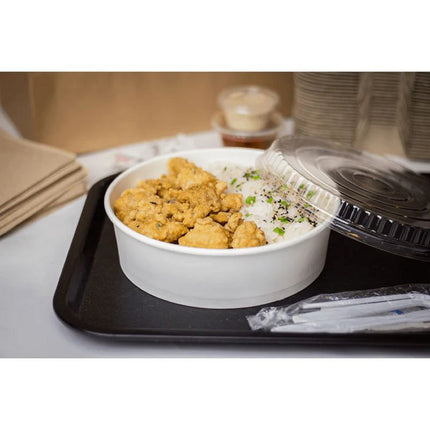 Food Bucket, 48 oz, 7.99" Diameter x 2.4" h, White, Paper, 270/Carton