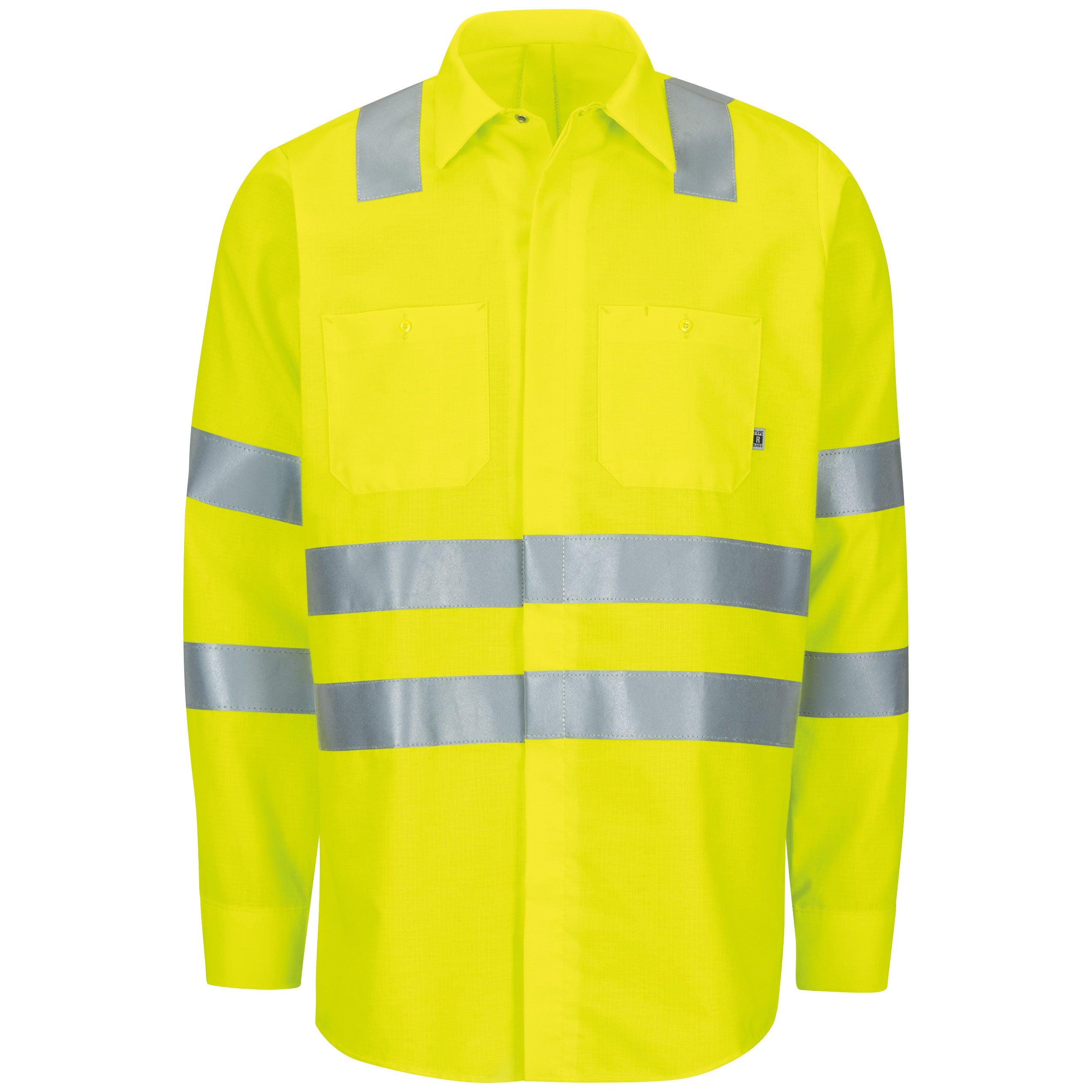 Red Kap® Long Sleeve Hi-Visibility Ripstop Work Shirt with MIMIX® + OilBlok, Type R Class 3 / SX14AB