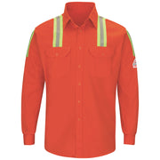 Bulwark® Men's Midweight FR Enhanced Visibility Uniform Shirt with Silver/Yellow Striping / SLATOR