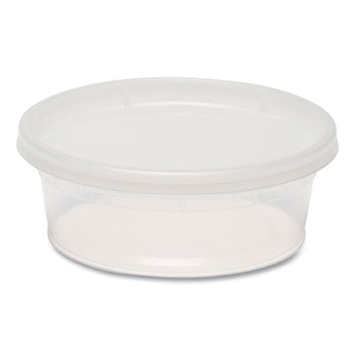 Plastic Deli Container with Lid, 8 oz, Clear, Plastic, 240/Carton