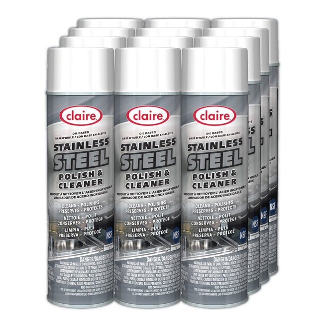 Stainless Steel Polish and Cleaner, Lemon Scent, 15 oz Aerosol Spray