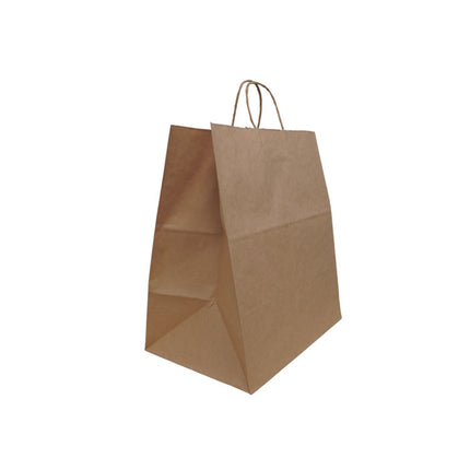 Take Out Twist Handle Bag, Natural Twisted-Paper Handles, 12" x 9" x 15.75", Natural, 200/Carton