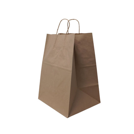 Take Out Twist Handle Bag, Natural Twisted-Paper Handles, 12" x 9" x 15.75", Natural, 200/Carton