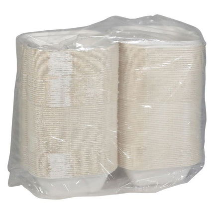 EarthChoice PFAS Free Compostable Hinged Lid Container, 6 x 6 x 3, Natural, Sugarcane, 500/Carton