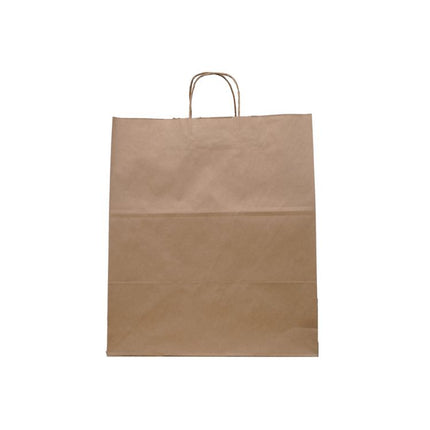 Emporium Twist Handle Bag, Natural Twisted-Paper Handles, 14" x 9.84" x 15.5", Natural, 200/Carton