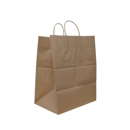 Emporium Twist Handle Bag, Natural Twisted-Paper Handles, 14" x 9.84" x 15.5", Natural, 200/Carton