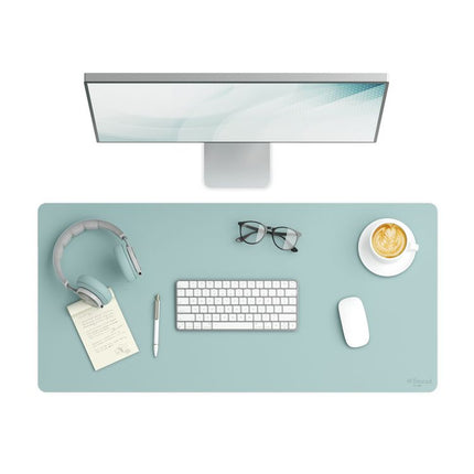 Vegan Leather Desk Pads, 36" x 17", Light Blue
