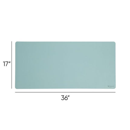 Vegan Leather Desk Pads, 36" x 17", Light Blue