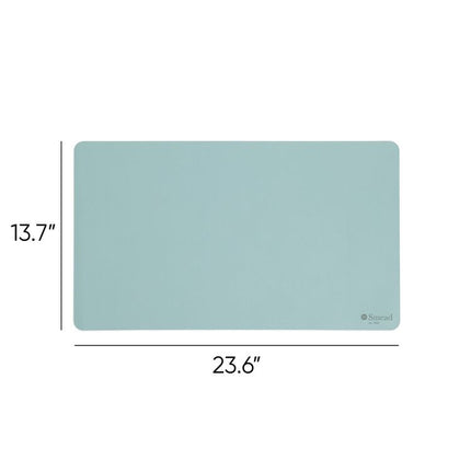 Vegan Leather Desk Pads, 23.6" x 13.7", Light Blue