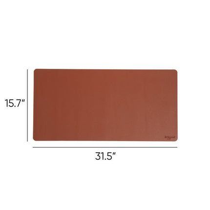 Vegan Leather Desk Pads, 31.5" x 15.7", Brown
