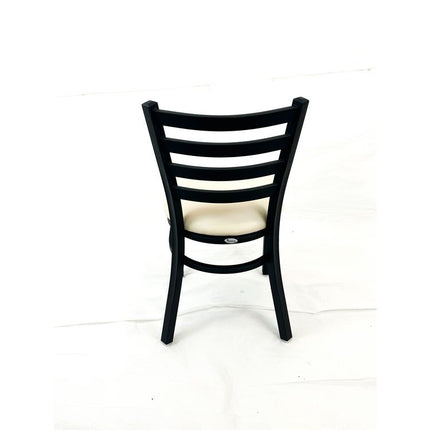 White Horse Series Side Chairs, Supports Up to 300 lb, 18" Seat Height, Cream Seat, Black Back, Black Base