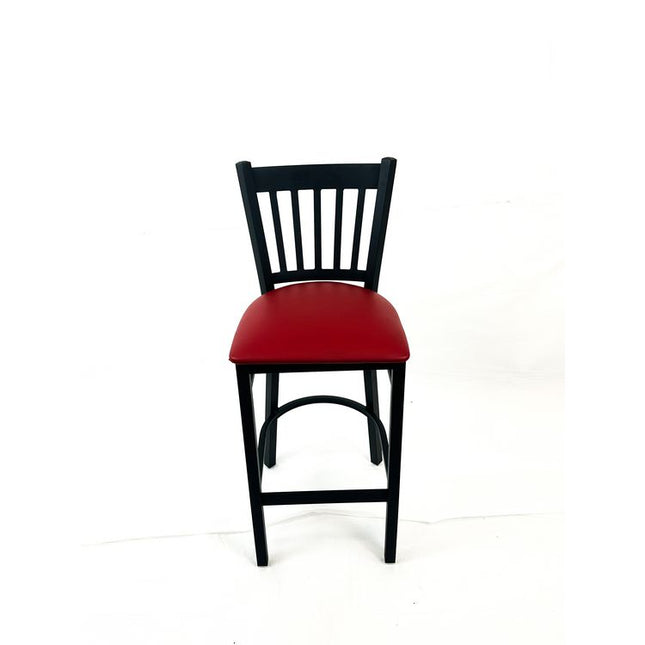 Cobra Series Barstool, Supports Up to 300 lb, 28.5" Seat Height, Burgundy Seat, Black Back, Black Base