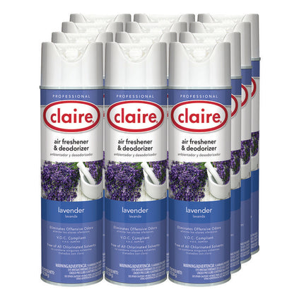 Aerosol Air Freshener and Deodorizer, Lavender, 10 oz Aerosol Spray, 12 Cans