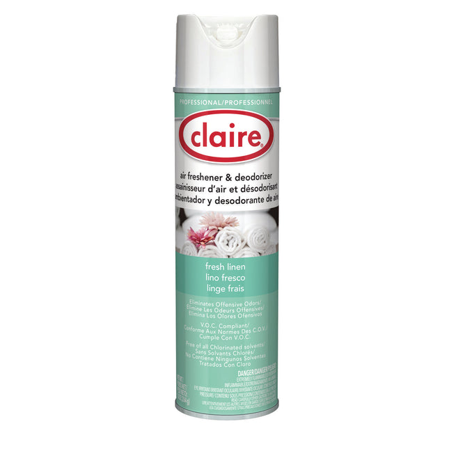 Aerosol Air Freshener and Deodorizer, Fresh Linen, 10 oz Aerosol Spray, 12 Cans