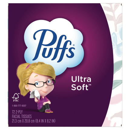 Ultra Soft Facial Tissue, 2-Ply, White, 72 Sheets/Box, 24 Boxes/Carton