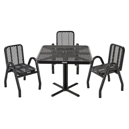 Outdoor Dining Set, Square, 36 x 36 x 36, Black Top, Black Base/Legs
