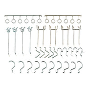 Pegboard Hooks, 30-Piece Assorted Hooks, Steel