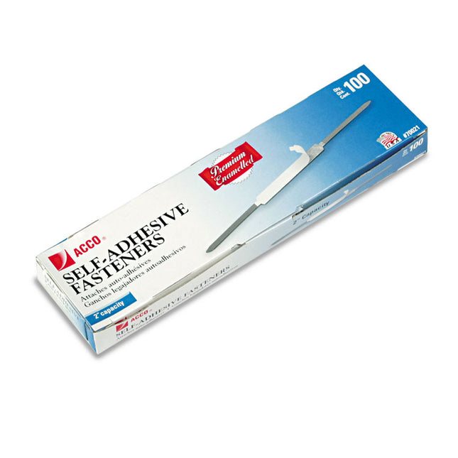 Premium Self-Adhesive Two-Prong Paper Fastener Bases, 2" Capacity, 2.75" Center to Center, Brown, 100/Box