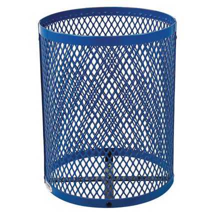 Outdoor Diamond Steel Trash Can, 36 gal, Dome Lid, Blue