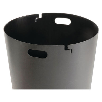 Outdoor Slatted Steel Trash Can, Dome Lid, 36 gal, Black