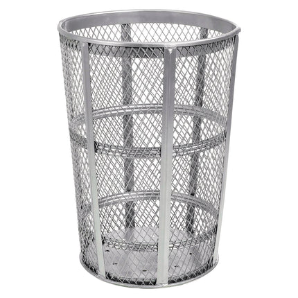 Steel Mesh Corrosion Resistant Trash Can, 48 gal, Silver