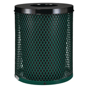 Outdoor Diamond Steel Trash Can, 36 gal, Green